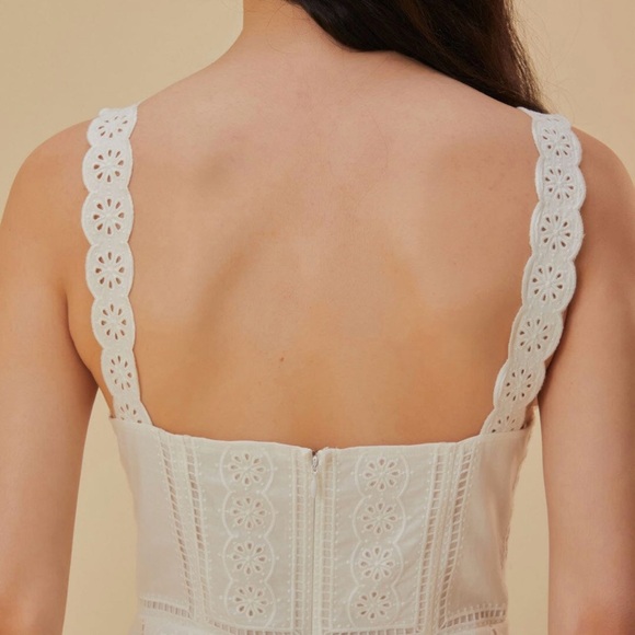 White Richelieu Sleeveless Midi Dress XL 100% COTTON
Care Instructions - Picture 4 of 7